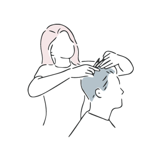 髪を数本カット